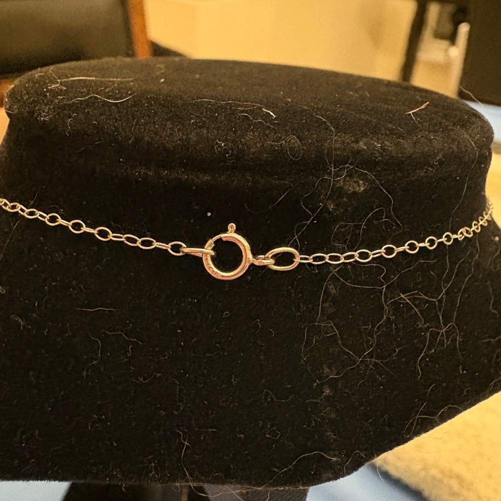 Blue Opal 4 Stone 1.2” Pendant And 18” Chain 925 Sterling Very Dainty SU CH - Picture 5 of 8
